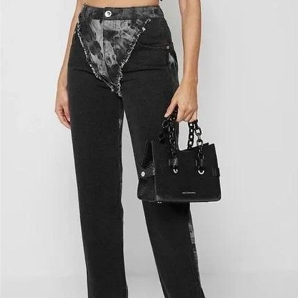Maniere De Voir- Two Toned Marbled Mom Jeans